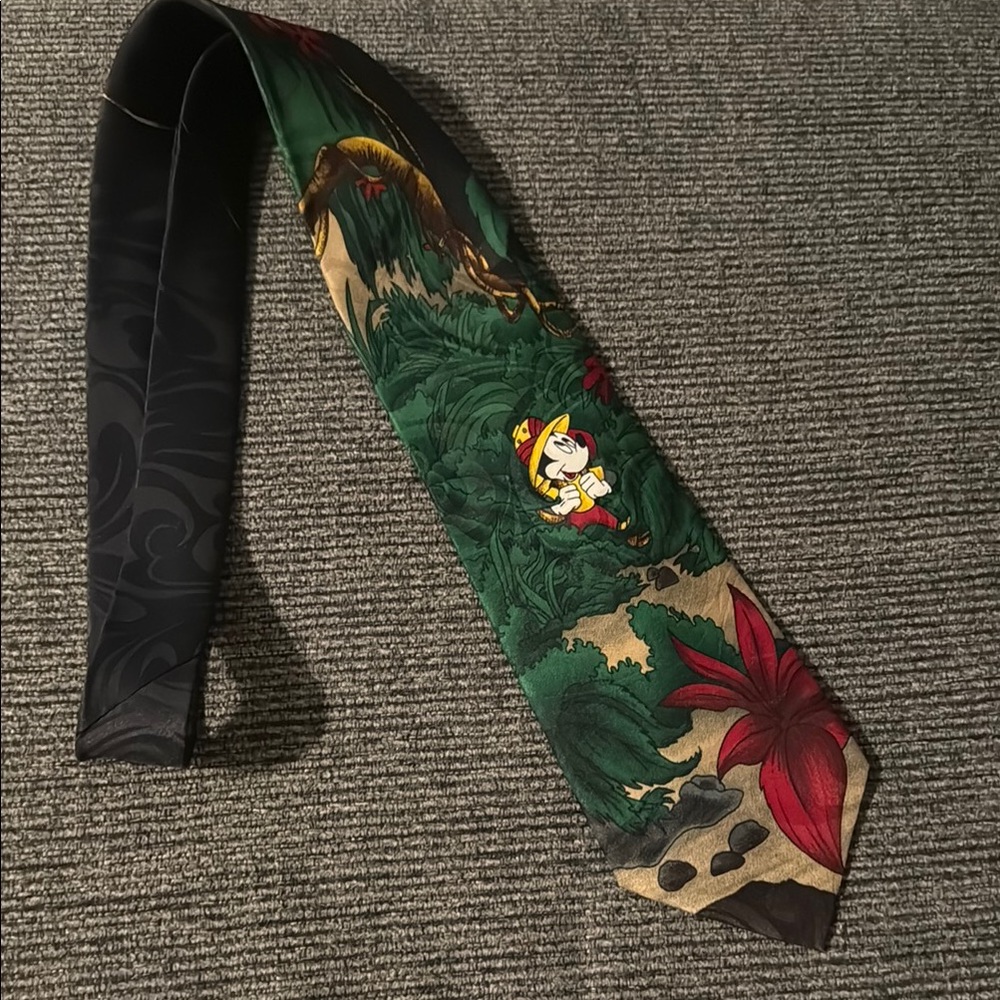 Disney Festive Green Tie with Jungle Motifs